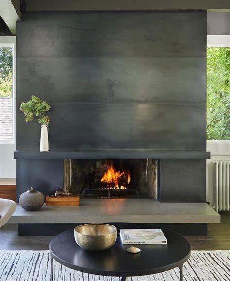 sheet metal for fireplace|modern wood fireplace surrounds.